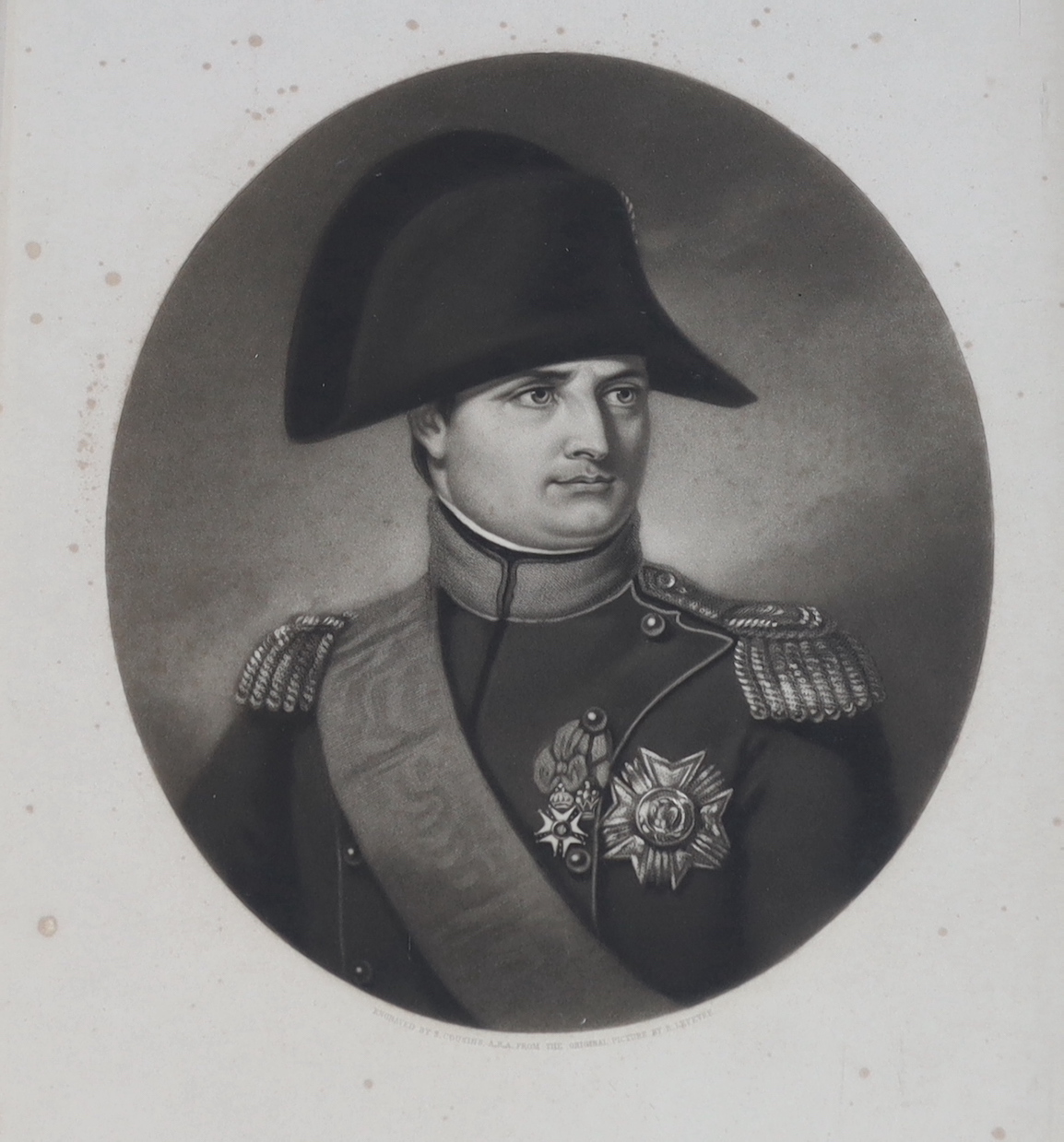 Samuel Cousins after Robert Lefevre, mezzotint, 'Napoleon Bonaparte', published London c.1840, visible sheet 39 x 31cm (foxed)